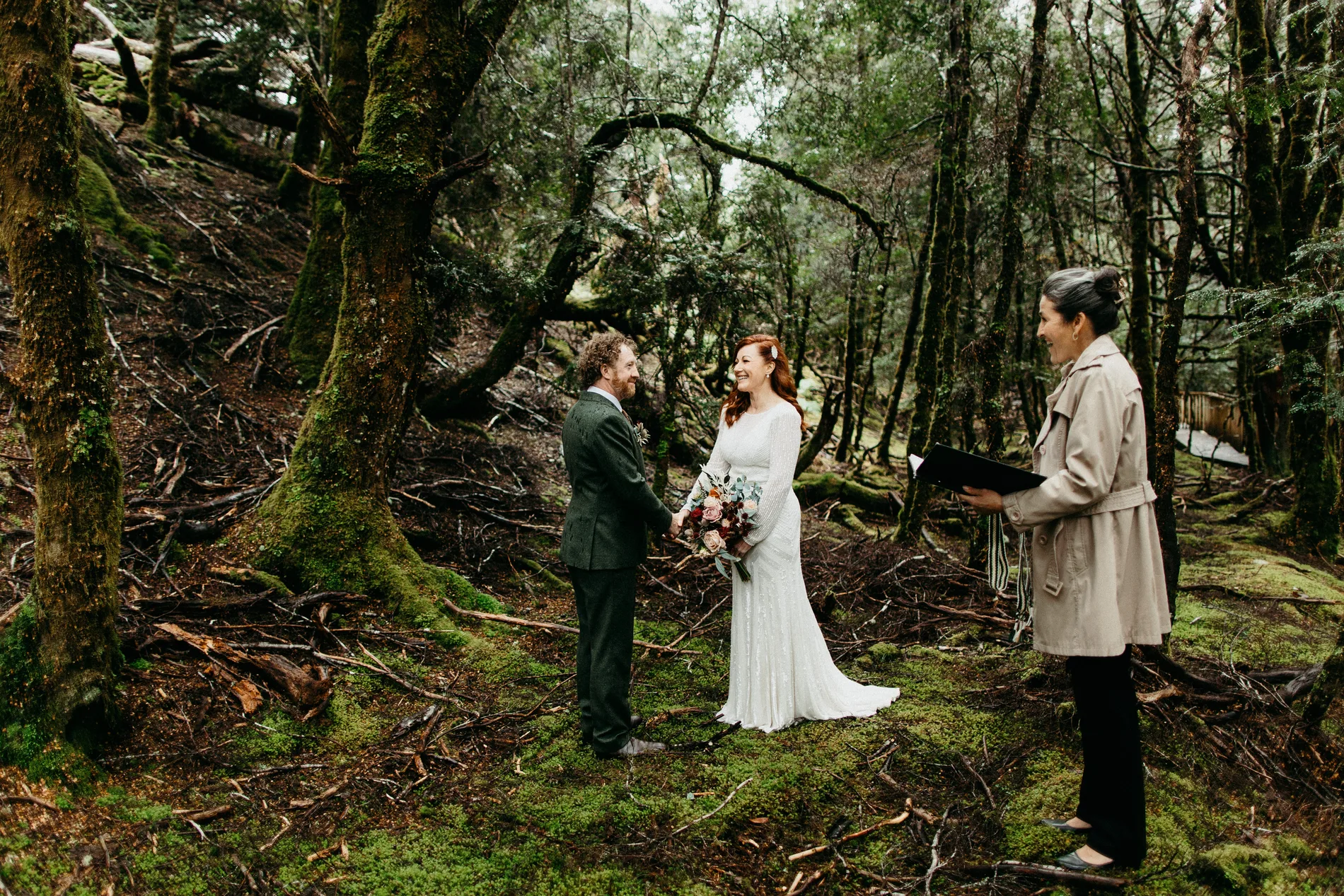 A ceremony held in deep green rainforest